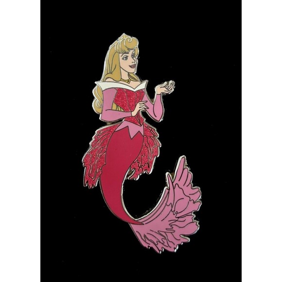 Aurora, Sleeping Beauty Pink LE Mermaid Fantasy Pin, By Ashes Fantasy Pins - Picture 1 of 2